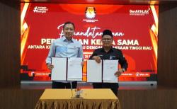 KPU dan Kejati Riau Teken Perjanjian Kerja Sama